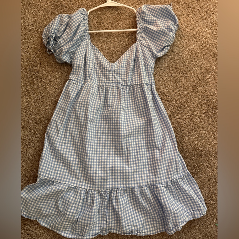 Blue and White Gingham Dress